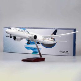 Aircraft Modle 1/130 Schaal 43cm Airplane 787 B787 Dreamliner Aircraft American United Airlines Model Lichtwiel Diecastharsvliegtuig Y240522