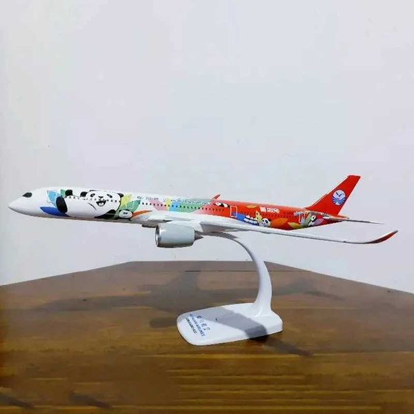 Modle de aeronave 1/200 Escala A350 A350-900 Sichuan Panda Airea de plástico ABS ABS Modelo de aviones modelo Modelo para la recolección Y240522