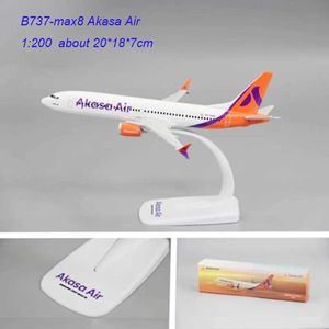 Aircraft Modle 1 200 échelle B737Max8 Akasa Air Airlines ABS Plastic Airplane Mode