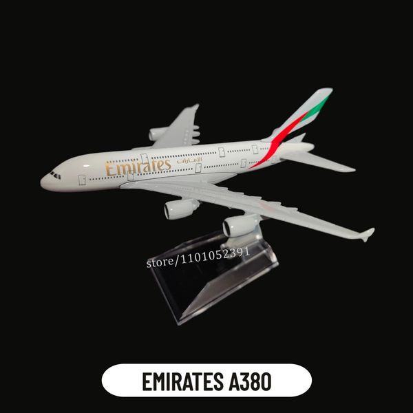 Modelo de avión 1 400 Modelo de avión de metal Réplica EMIRATES A380 Escala de avión Decoración de arte en miniatura Diecast Aviación Coleccionable Juguete de regalo 231024