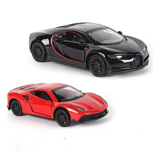 Aircraft Modle 1 43 Diecast Alloy Car Model Metal Pull Back Simulación Car Toy Boy Sports Car Ornament con para abrir la puerta Juguetes para niños 230818