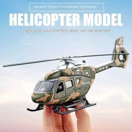 Aircraft modle 1 64 Modèle de jouets en alliage d'hélicoptère militaire à l'échelle avec des effets de son et d'éclairage rétro - Idéal pour les jeux et objets de collection pour enfants S24520