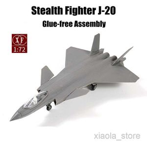 Modelo de avión 1/72 China PLA J-20 quinta generación Stealth Fighter modelo de montaje militar sin pegamento DIY modelo de avión ToyHKD230701