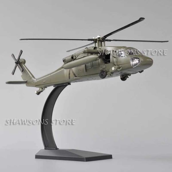 Aircraft modle 1 72 Die Casting Model de avión Toy UH-60 Universal Helicopter Gunship Black Hawk Micro Copy Sound y Light S2452089