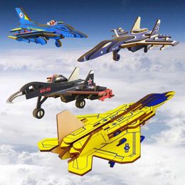 Avion modle 1 mini-assemblage en bois simulé modèle avion construire jouet bricolage pour enfants jeu de jeux de jeu