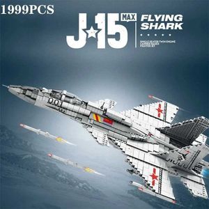 Aircraft Modle 1999 J-15 Bloques de construcción de aviones de combate de aviones Combate Modelos de aeronaves Decoraciones de escritorio Juguetes Regalos navideños S5452138