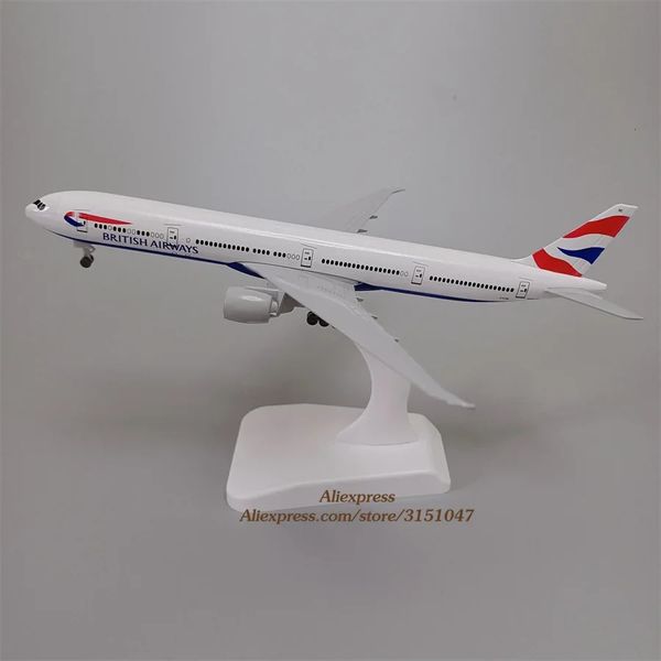 Modèle d'avion 19 cm en alliage métallique AIR British Airways Boeing 777 B777 Airlines modèle d'avion Airways modèle d'avion W roues trains d'atterrissage avion 231208