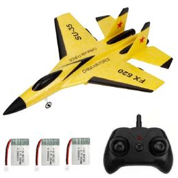 Avión Modle 2.4G SU-35 RC Avión RC Modelo Planeadores con control remoto Drone RTF UAV Kid Avión Niños Regalo Juguete volador con batería 231202