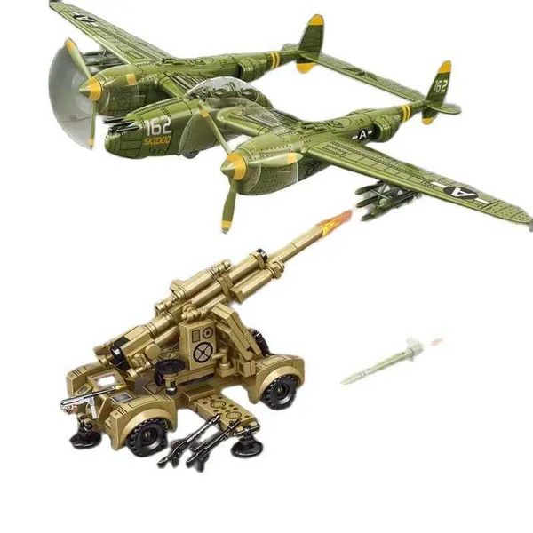 Aircraft Modle 2 Types Scène militaire P38 Aircraft BF108 Fighter Building Bloc Aircraft World World Far II Building Blocage Childrens Toys S2452204