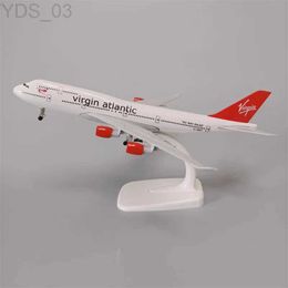Modelo de avión 20 cm Aleación de metal British Virgin Atlantic B747 Airlines Boeing 747 Airways Diecast Modelo de avión Modelo de avión Avión con ruedas YQ240401