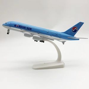 Modèle d'avion 20cm alliage métal KOREA KOREAN AIR AIRBUS 380 A380 Airways modèle d'avion moulé sous pression modèle d'avion avion avec roues jouets 230503