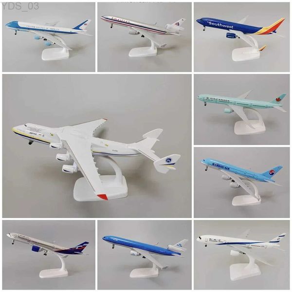 Modèle d'avion 20 cm en alliage métallique russe Lufthansa coréen Singapour KLM France USA PAN AM B747 A380 B787 MD-11 modèle d'avion YQ240401