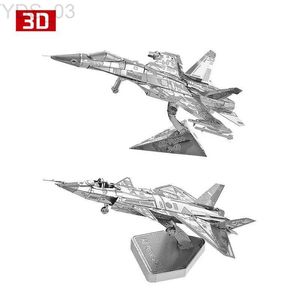 Modèle d'avion 2 pièces 3D métal Nano Puzzle J-15 J-20 avion de chasse Force aérienne assembler modèle Kit bricolage 3D découpé au Laser gabarits jouet YQ240401