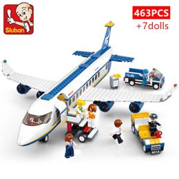 Vliegtuigen Modle 463pcs City Airport Airbus Vliegtuigen Vliegtuig Vliegtuig Brinquedos Avion Model Bouwstenen Bricks Educatief Speelgoed voor Kinderen 230915