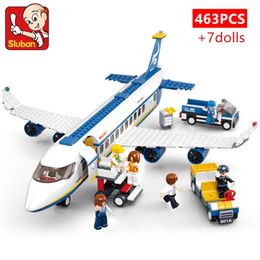 Aircraft Modle 463 pièces ville aéroport Airbus avion avion Brinquedos Avion modèle blocs de construction briques jouets éducatifs pour enfants 231025