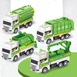 Vliegtuig Modle 4 Stuks Kinderen Speelgoed Auto Inertie Sanitatie Truck Modellen Pull Back Militaire Techniek Voertuig Brandweerwagen Jongens Speelgoed voor Kinderen Gift 230718