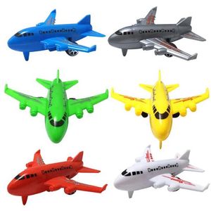 Aircraft Modle 6 Piepen van schattig pull -up vliegtuigmodel speelgoed voor kinderen mini gekleurd cartoon vliegtuig bord spel kinderen kerstcadeau