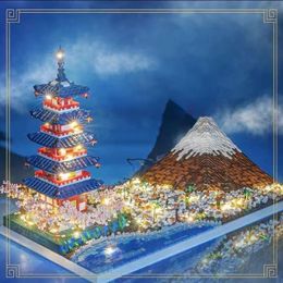 Vliegtuigen Modle 6500 stks Fujiyama Bouwstenen Creatieve Japan Fuji Mount Toren Model Diamant Bricks Speelgoed voor Kinderen Jongens Meisjes Gift 230907