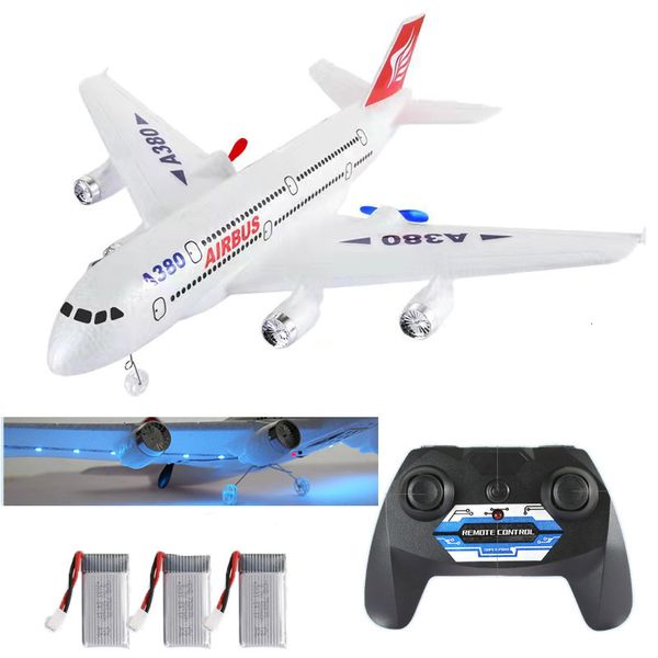 Modèle d'avion Airbus A380 Boeing 747 RC Avion Télécommande Jouet 24G Aile Fixe Avion Gyro Modèle Extérieur avec Moteur Enfants Cadeau 230427