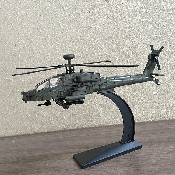 Avion Modèle Amérique AH-64 Apache Utilitaire Alliage Hélicoptère Avion Modèle Simulation Métal Volant Modèle Son et Lumière Enfants Jouet Cadeau 230725