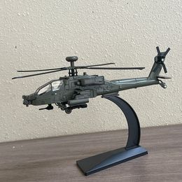 Aircraft Modle America AH64 Apache Utility Alloy Ally Helicopter Airplane Model Simulation Metal Flying Model Sound en Light Children Toy Gift 230508