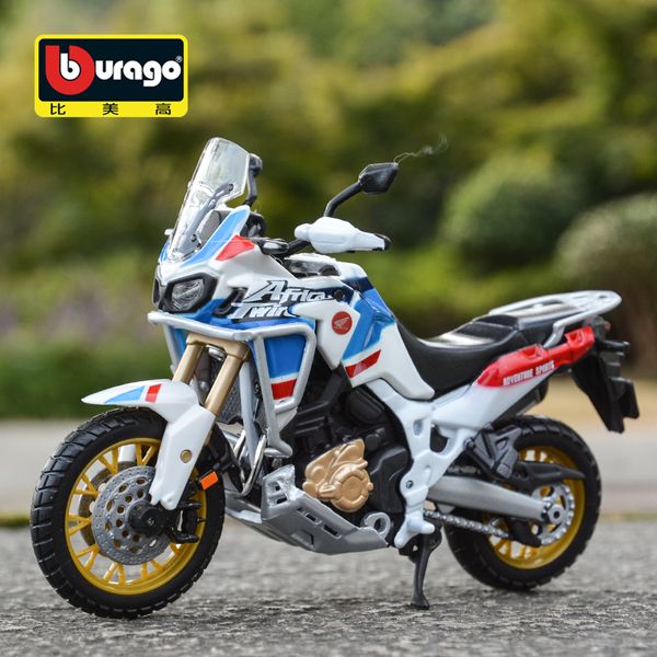 Modelo de avión Bburago 1 18 Honda Africa Twin Adventure, vehículos estáticos fundidos a presión, pasatiempos coleccionables, juguetes modelo de motocicleta 230710