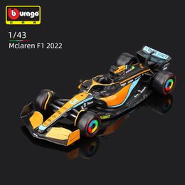 Vliegtuig Modle Bburago 1 43 McLaren MCL36 #3 Daniel Ricciardo #4 Lando Norris Legering Auto Gegoten Model Luxe voertuig Diecast Speelgoed 230718