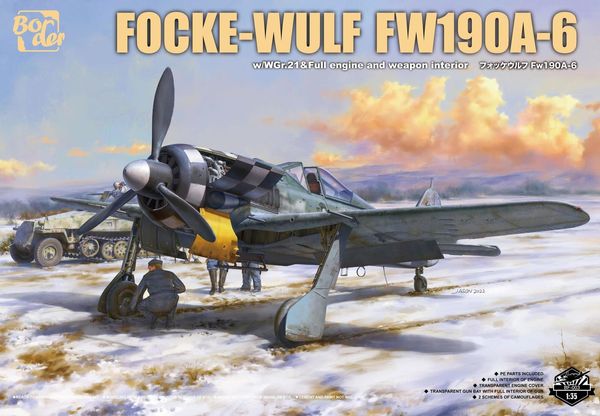 Modelo de avión Border BF-003 1/35 Focke-Wulf FW190A-6 w/WGr.21 Kit de modelo de interior de arma de motor completo 230803