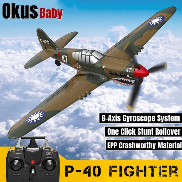 Modèle d'avion Marque P40 Fighter RC Avion 4CH Aile Fixe Un Bouton Retour Maison Télécommande Avion EPP Drone Enfant Jouet Cadeau 230801