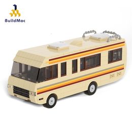 Modèle d'avion BuildMoc Breaking Bad Pinkman laboratoire de cuisine RV blocs de construction de voiture ensemble blanc Van véhicule jouet pour enfants cadeau d'anniversaire 231207
