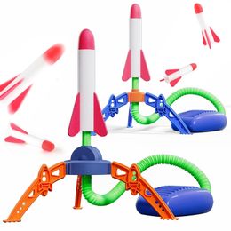 Modèle d'avion enfants Air Stomp Rocket er jouet volant mousse fusées pompe à pied saut pressé jeu interactif en plein air pour enfants garçons 231207