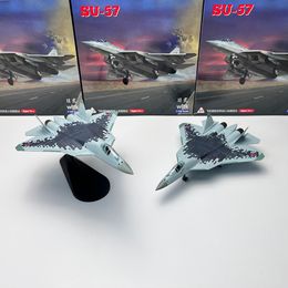 Vliegtuigen Modle Diecast Legering 1 100 Schaal Russische Metal Fighter Su 57 Vliegtuig Model Su 57 Vliegtuig Voor Jongen speelgoed Geschenken Collectie 230710