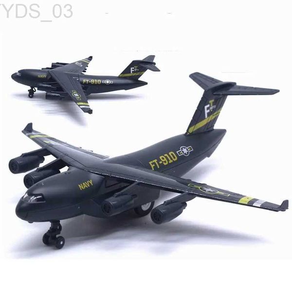 Modelo de avión Diecast Alloy Aircraft C-17 Transporte Modelo de avión Juguete Pull Back con soporte de exhibición Música ligera Simulación Modelo militar Regalo YQ240401