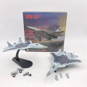 Avión modelo Diecast Metal aleación 1100 escala ruso Su 57 SU57 avión de combate modelo de avión Su-57 modelo de avión juguete para colección 230613