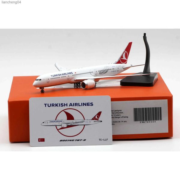 Modelo de avión EW4789009 Avión coleccionable de aleación Regalo JC Wings 1 400 Turkish Airlines Dreamliner Boeing B787-9 Modelo de avión fundido a presión TC-LLF