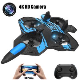 Aircraft modle F22 RC Avión Drone 4K Cámaras HD Professáticas Combador de aeronaves Electric 2.4 G Romote Control Airplane Toys para niños Adultos 230504