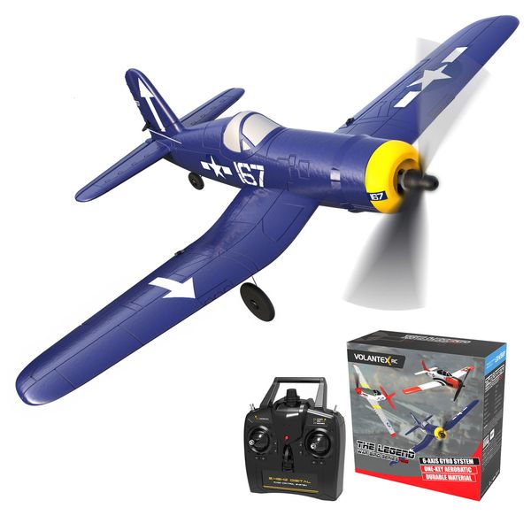 Avión Modle F4U Pirata RC avión EPP 761-8 400 mm envergadura RC avión solo botón neumático RTF niños Radiocontrolado avión juguetes 230728