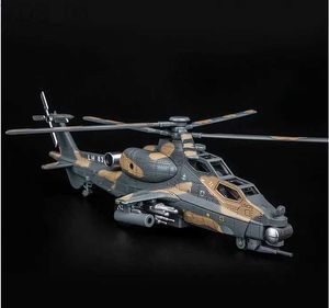 Vliegtuigen Modle Hoge imulatie Gewapende Helikopter Model 1 32 Legering Trek Vliegtuig Model Muzikale Knipperende metalen diecast Gratis Verzending YQ240401