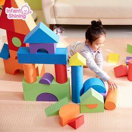 Modèle d'avion infantile brillant enfants blocs de construction 50 pièces bébé gros jouets éducatifs grand pour enfants EVA semblant jouer jeu mousse 231207