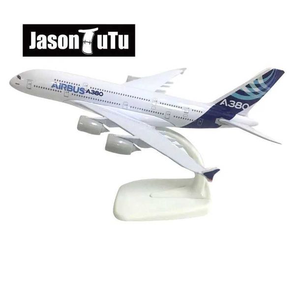 Aircraft modle Jason Tutu 20cm Airbus A380 Modelo de avión modelo de avión aeronave Metal 1/300 Planes de escala Factory Drop Wholesale Y240522