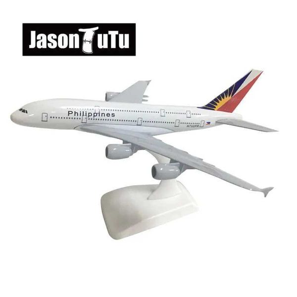 Aircraft modle Jason Tutu 20cm Filipinas Airbus A380 Modelo de avión modelo Modelo de aeronave Metal 1/300 Planes de escala Fábrica Al por mayor Y240522