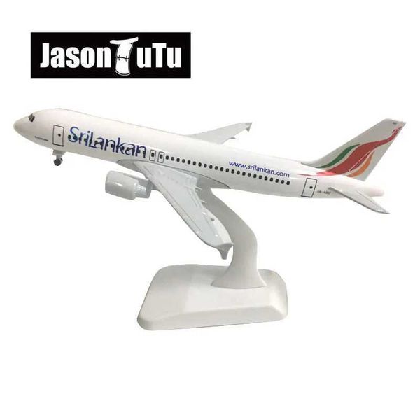 Aircraft Modle Jason Tutu 20cm Sri Lanka Airbus A320 Modelo de avión Modelo de avión Aeronave Metal 1/300 Planes de escala Fábrica Al por mayor Y240522