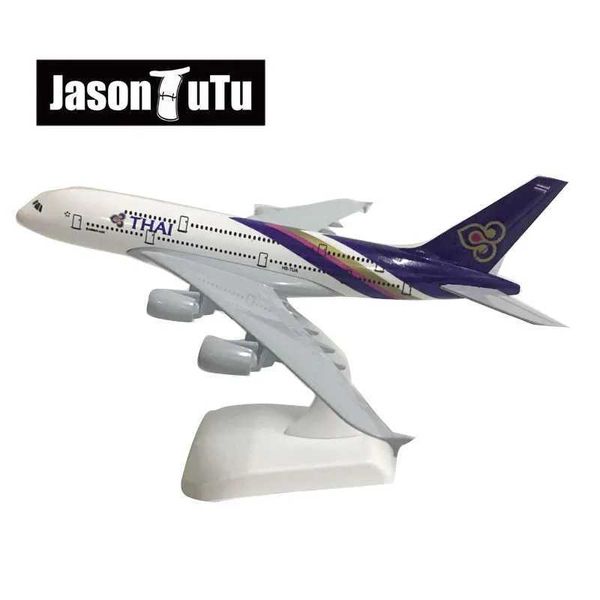 Aircraft modle Jason Tutu 20cm Thai Airways Airbus A380 Modelo de avión modelo de avión aeronave Metal 1/300 Planes de escala Fábrica y240522