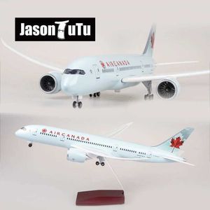 Aircraft Modle Jason Tutu 43cm Air Canada Boeing B787 Airplane Model Aircraft 1/160 Scale Diecast Resin Light and Wheel Plane Gift Collection Y240522