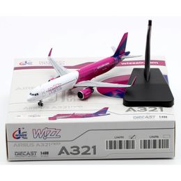 Vliegtuig Modle LH4193 Legering Collectible Vliegtuig Gift Wings 1 400 Wizz Air Abu Dhabi Airbus A321neo Diecast Vliegtuigen JET Model A6-WZB 230711