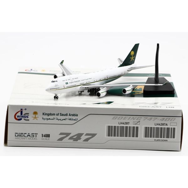 Modelo de avión LH4287 Alas de regalo de avión coleccionable de aleación 1 400 Saudi Royal Aviation Boeing 747400 Modelo de avión fundido a presión HZHM1 con soporte 231026