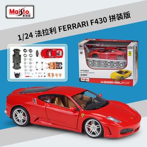 Aircraft Modle Maisto Assembly Versie 1 24 F430 Legering Sportauto -model Diecasts Metal Racing High Simulation Kids Toys Gifts 230816