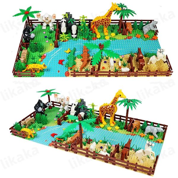 Modèle d'avion MOC Zoo animaux blocs de construction ensemble pour enfants Montessori jouets cadeau compatible classique Wild City Friends briques 231030