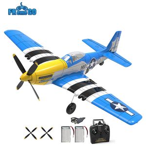 Modèle d'avion P51D RC Avion 2.4G 4CH 6 Axes EPP 400mm P51D Mustang RTF Avion One-key Aerobatic RC Planeur Avion Jouets Cadeaux 230724