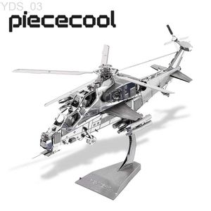 Modèle d'avion Piececool Kits de construction de modèles WUZHI-10 hélicoptère 3D Puzzle en métal gabarits enfants jouets bricolage ensemble pour adulte casse-tête YQ240401